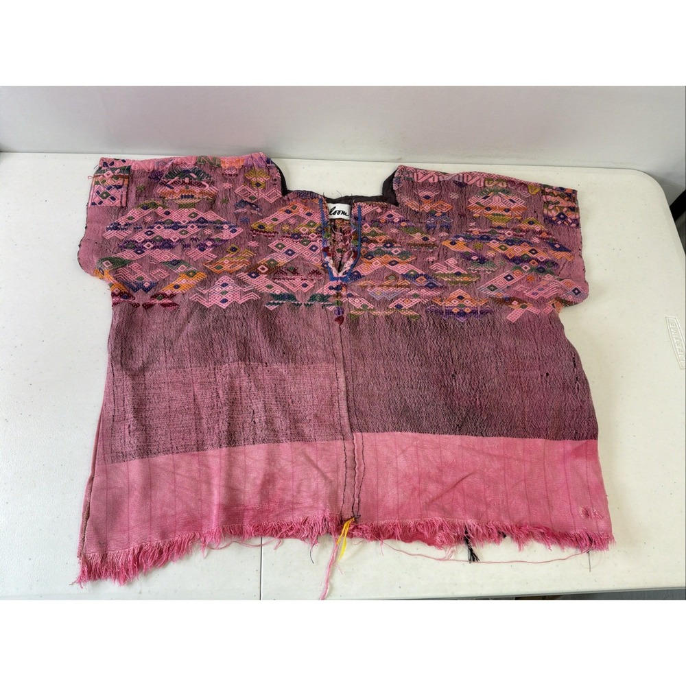Arloom Women's Top Multicolored VTG Guatemalan Huipil Blouse Boho Indie folk Art